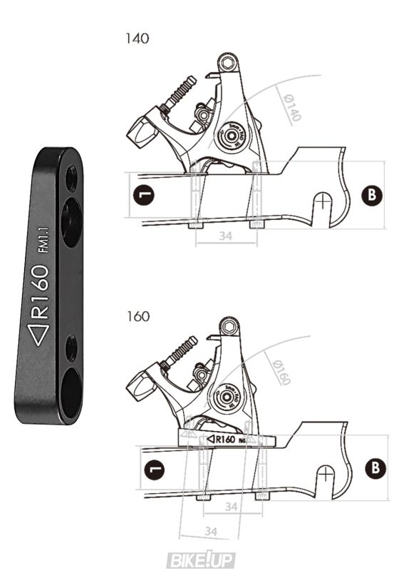 F-6 Задний адаптер Flat mount совместим с передним ротором 160мм