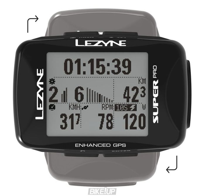 GPS компьютер Lezyne SUPER PRO GPS HR/ProSC LOADED Чорний Y14
