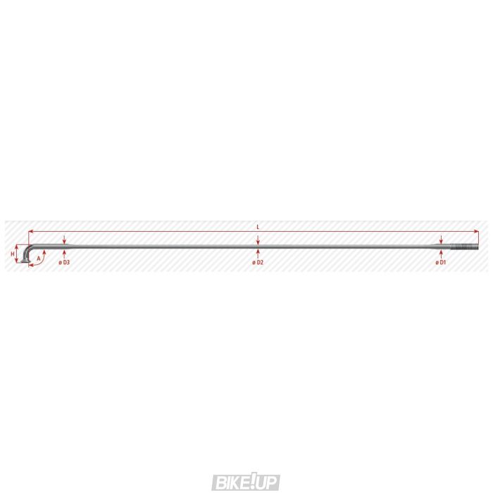 Спицы изогнутые DT Alpine III Standard 2.0/1.8/2.34 mm x 261mm (Чорний) х100шт
