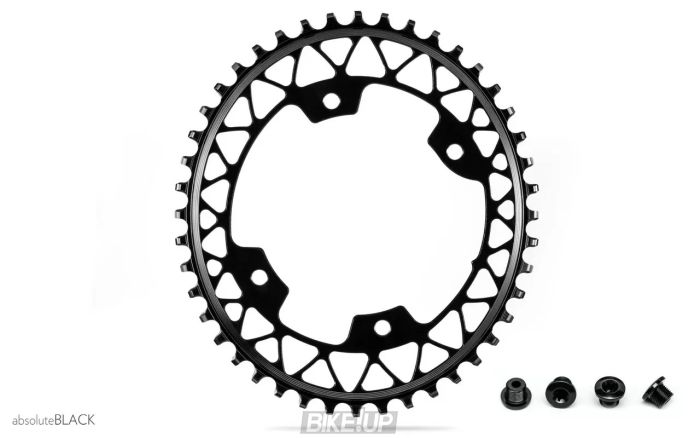 Gravel 1X Oval 110/5 зірка шатунів+ болти, 44T, Black