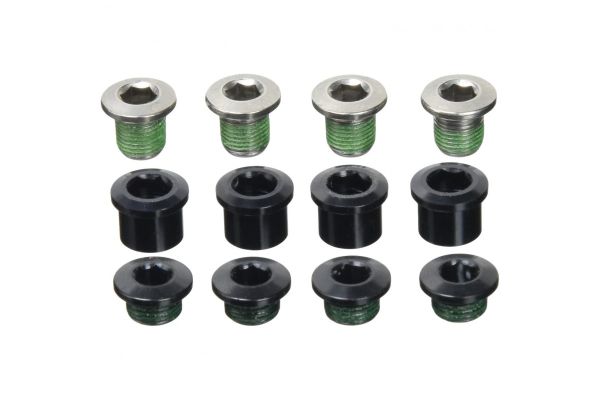 Сервисные запчасти CHAINRING BOLT KIT 4 ALUM/SS BLACK