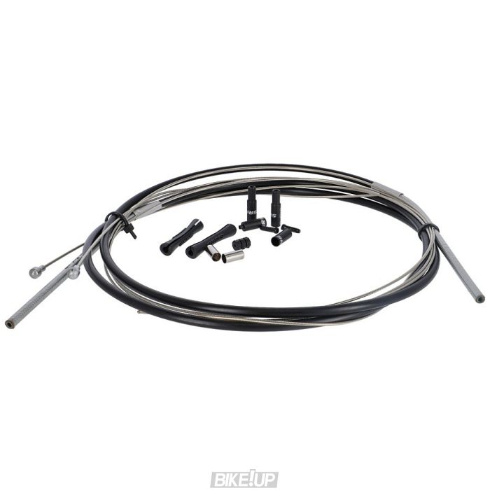 SRAM SlickWire Road Brake Cable Kit Black 5mm (1x 850mm, 1x 1750mm 1.5mm coated cables, 5mm Kevlar® reinforced compression-free housing, ferrules, end caps, frame protectors)